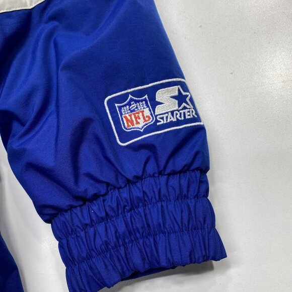 Dallas Cowboys Starter Parka Coat Medium NFL Football‎ Hood Spellout Zip Blue - Picture 6 of 12
